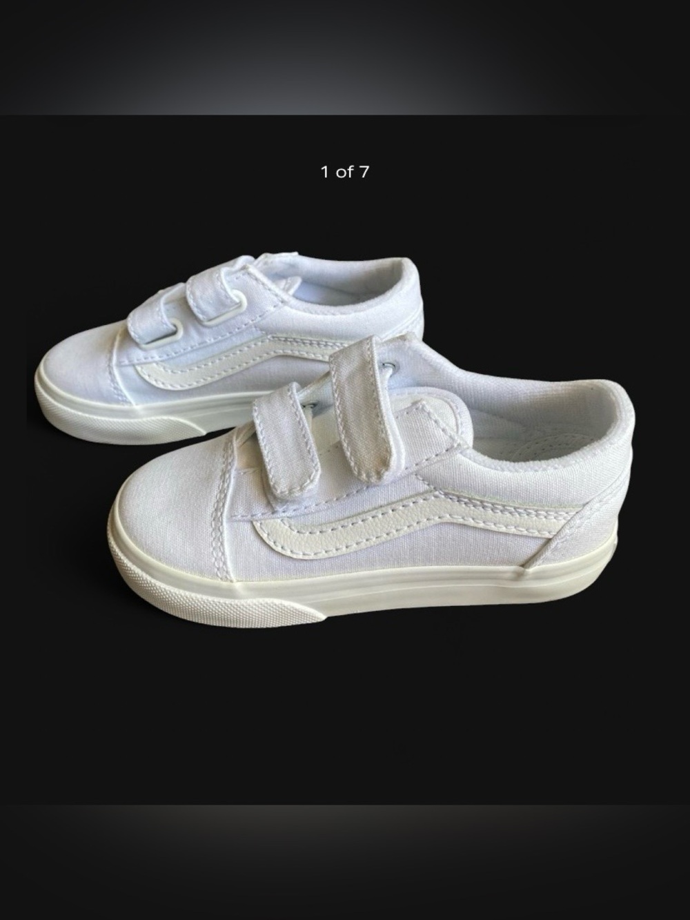 VANS Toddler Old Skool V Velcro Strap Shoes Size 8